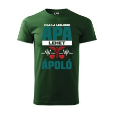 Póló Csak a legjobb apa lehet ápoló mintával - Zöld XXXL méretben ajándéktárgy