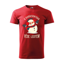 Póló Csak egy dolgot várok a karácsonyban V3  mintával Piros 3XL egyedi ajándék