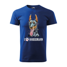Póló Dobermann mintával - Kék S méretben v2 ajándéktárgy