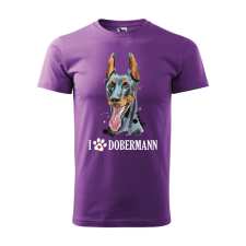  Póló Dobermann mintával - Lila S méretben v2 ajándéktárgy