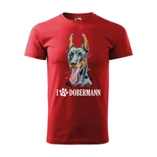 Póló Dobermann mintával - Piros XXXL méretben v2 ajándéktárgy