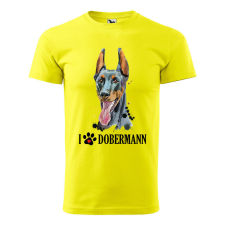 Póló Dobermann mintával - Sárga XL méretben v2 ajándéktárgy