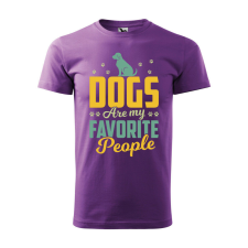 Póló Dogs are my favorite people mintával - Lila M méretben ajándéktárgy