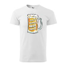  Póló Dont worry, beer happy  mintával Magenta 4XL egyedi ajándék