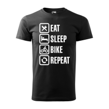  Póló Eat sleep bike repeat  mintával Fekete 3XL egyedi ajándék