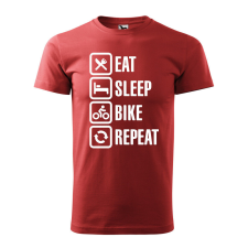Póló Eat sleep bike repeat mintával - Terrakotta L méretben ajándéktárgy