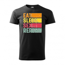 Póló Eat sleep sex repeat mintával - Fekete XL méretben ajándéktárgy