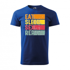  Póló Eat sleep sex repeat  mintával Kék 2XL egyedi ajándék