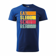 Póló Eat sleep sex repeat mintával - Kék M méretben ajándéktárgy