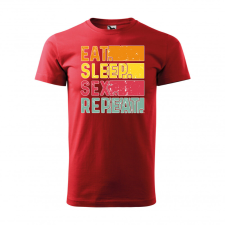 Póló Eat sleep sex repeat mintával - Piros XL méretben ajándéktárgy