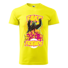  Póló Fake friends  mintával Sárga 2XL egyedi ajándék