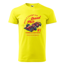  Póló Formula Car Race  mintával Sárga M egyedi ajándék
