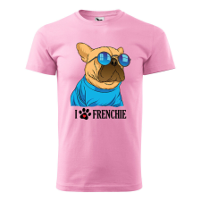 Póló Frenchie mintával - Rózsaszín XL méretben ajándéktárgy