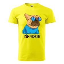  Póló Frenchie mintával - Sárga L méretben ajándéktárgy
