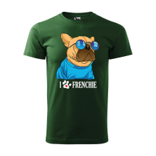  Póló Frenchie  mintával Zöld XL egyedi ajándék