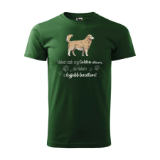 Póló Golden retriver mintával - Zöld L méretben ajándéktárgy