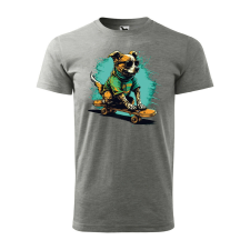  Póló Gördeszkázó kutya mintával - Szürke XXXL méretben ajándéktárgy