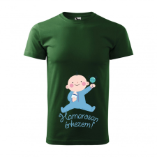  Póló Hamarosan érkezem fiú mintával - Zöld L méretben ajándéktárgy