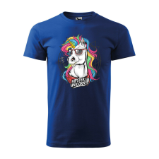 Póló Hipster unicorn mintával - Kék S méretben ajándéktárgy