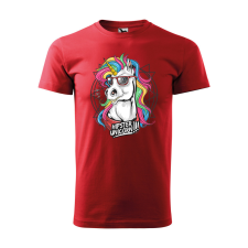  Póló Hipster unicorn  mintával Piros 4XL egyedi ajándék