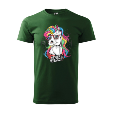 Póló Hipster unicorn mintával - Zöld M méretben ajándéktárgy