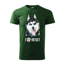 Póló Husky mintával - Zöld XXL méretben v2 ajándéktárgy