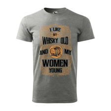 Póló I like my whisky mintával - Szürke S méretben ajándéktárgy
