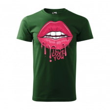 Póló I love you mintával - Zöld XXXL méretben v1068 ajándéktárgy