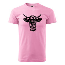 Póló Keep calm and love cows mintával - Rózsaszín XXL méretben ajándéktárgy