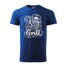 Póló King of the grill mintával - Kék L méretben ajándéktárgy