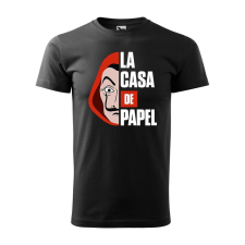 Póló La casa de papel mintával - Fekete L méretben ajándéktárgy