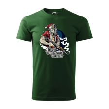  Póló Merry Christmas gangster mintával - Zöld XXL méretben ajándéktárgy