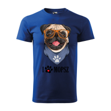 Póló Mopsz mintával - Kék XXL méretben v2 ajándéktárgy