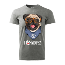  Póló Mopsz mintával - Szürke L méretben v2 ajándéktárgy