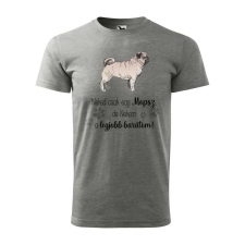 Póló Mopsz mintával - Szürke XXXL méretben v1 ajándéktárgy