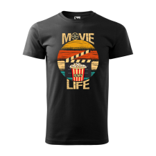 Póló Movie is my life mintával - Fekete XL méretben ajándéktárgy