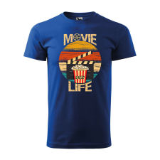 Póló Movie is my life mintával - Kék S méretben ajándéktárgy