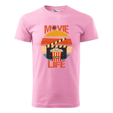 Póló Movie is my life mintával - Rózsaszín XL méretben ajándéktárgy