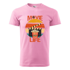 Póló Movie is my life mintával - Rózsaszín XXXL méretben ajándéktárgy