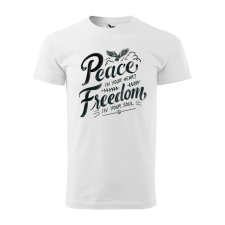 Póló Peace in your heart mintával - Fehér M méretben ajándéktárgy