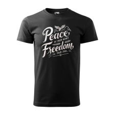 Póló Peace in your heart mintával - Fekete L méretben ajándéktárgy