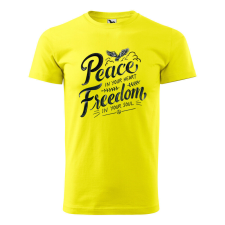 Póló Peace in your heart mintával - Sárga XL méretben ajándéktárgy