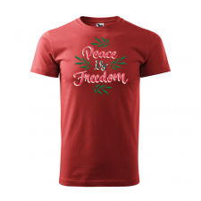 Póló Peace is freedom mintával - Terrakotta L méretben ajándéktárgy