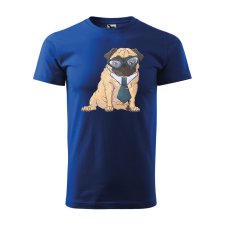  Póló Pug Dog  mintával Kék XL egyedi ajándék