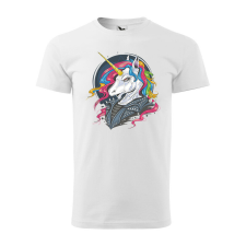 Póló Punk unicorn mintával - Fehér XXXL méretben ajándéktárgy