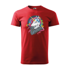  Póló Punk unicorn mintával - Piros M méretben ajándéktárgy