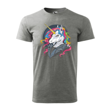  Póló Punk unicorn  mintával Szürke 3XL egyedi ajándék