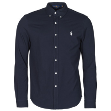 Polo Ralph Lauren Hosszú ujjú ingek CHEMISE AJUSTEE COL BOUTONNE EN POLO FEATHERWEIGHT LOGO PONY PLA Kék EU S