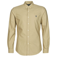 Polo Ralph Lauren Hosszú ujjú ingek CHEMISE CINTREE SLIM FIT EN OXFORD LEGER TYPE CHINO COL BOUTONNE Bézs EU XS