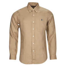 Polo Ralph Lauren Hosszú ujjú ingek CHEMISE COUPE DROITE EN LIN Bézs EU M